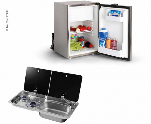 Купить онлайн Туристический автобус комплект 50 KC - комбинированная плита-раковина и встроенный холодильник